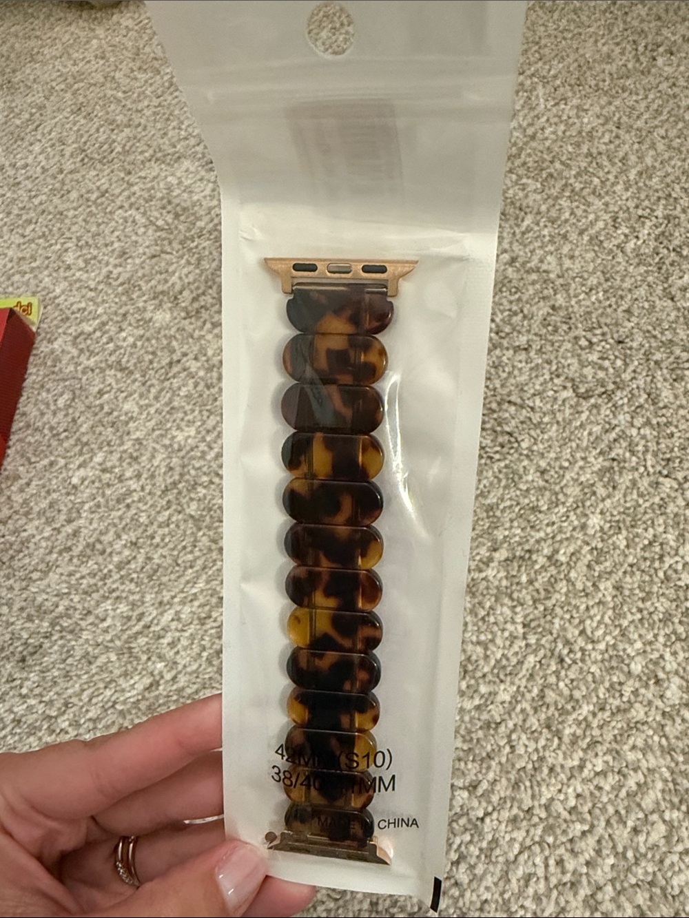 NWT Tortoiseshell Resin Stretch Apple Watch Style Band - Brown - 42 MM
